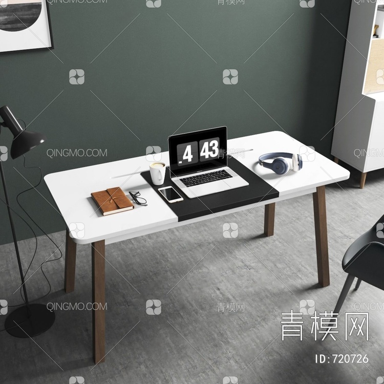 书桌椅组合3D模型下载【ID:720726】