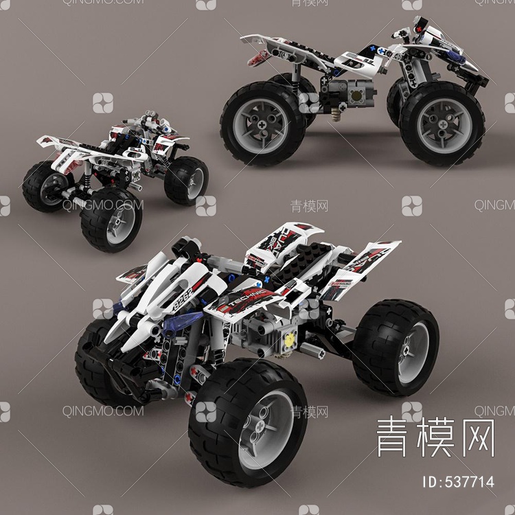 乐高四轮越野摩托玩具3D模型下载【ID:537714】