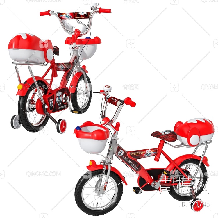 儿童自行车3D模型下载【ID:721746】