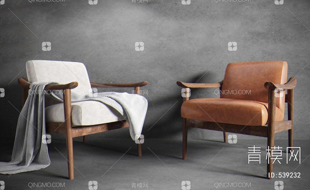 沙发椅3D模型下载【ID:539232】