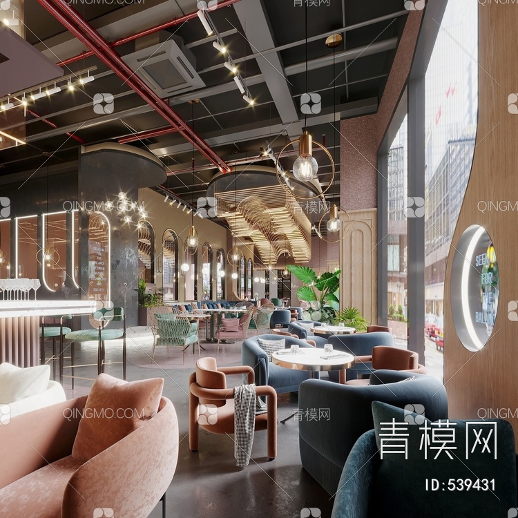 咖啡厅 西餐厅3D模型下载【ID:539431】