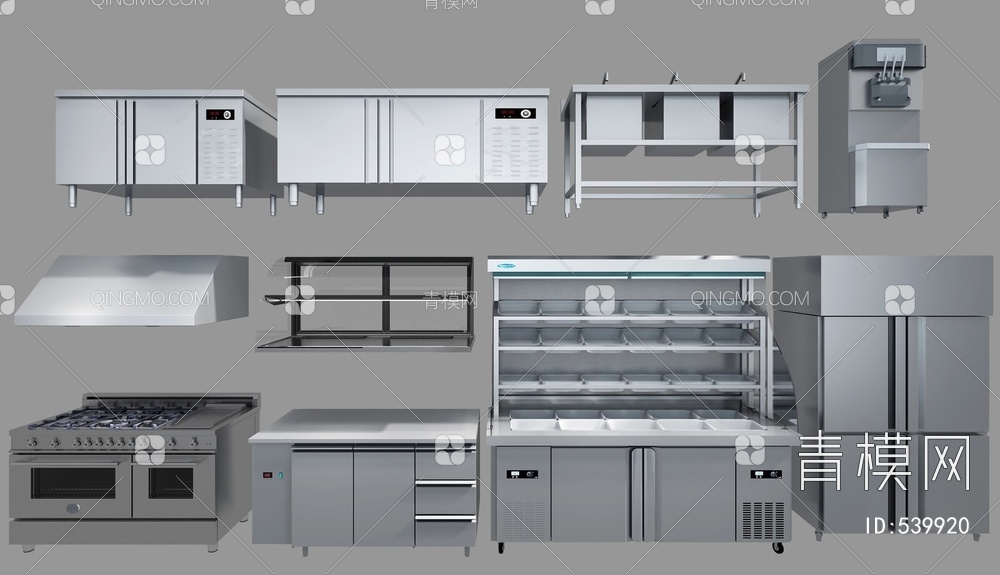 冰箱冰柜 操作设备 操作台3D模型下载【ID:539920】