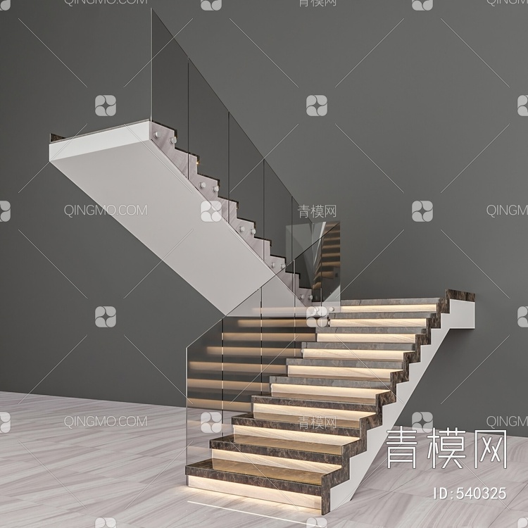 玻璃楼梯3D模型下载【ID:540325】