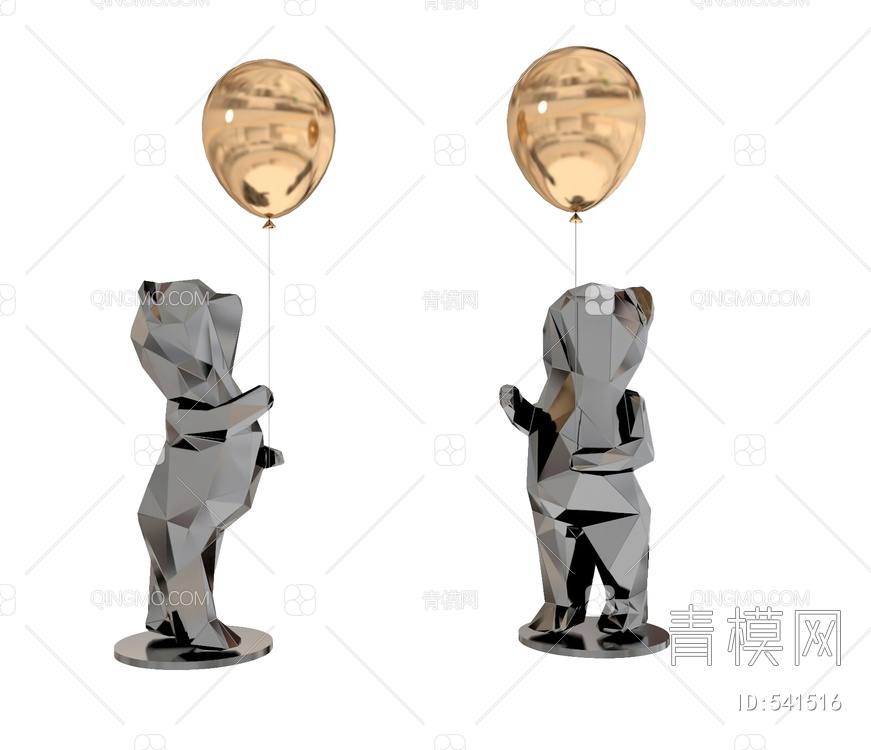 小熊雕塑3D模型下载【ID:541516】