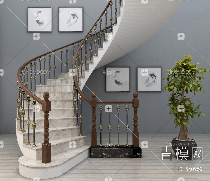 楼梯3D模型下载【ID:540952】