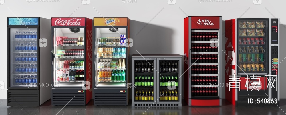 冰柜售卖机组合3D模型下载【ID:540863】
