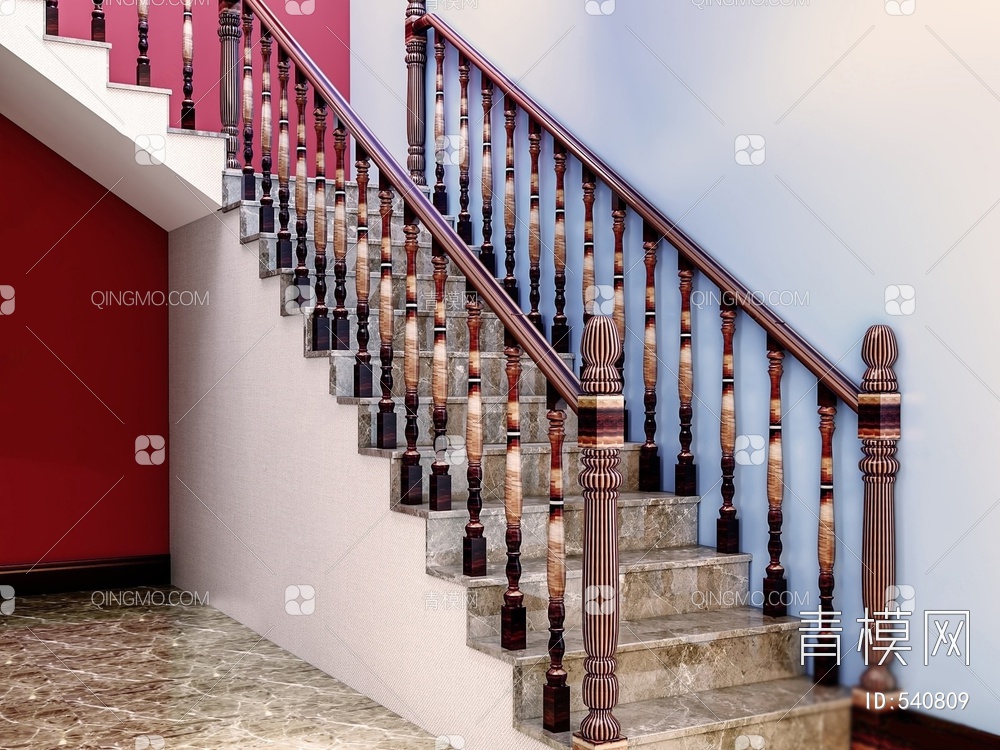 扶手楼梯3D模型下载【ID:540809】