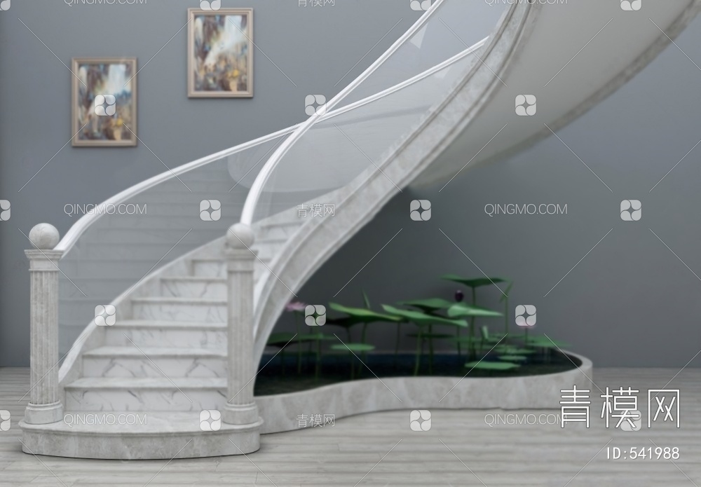 旋转楼梯3D模型下载【ID:541988】
