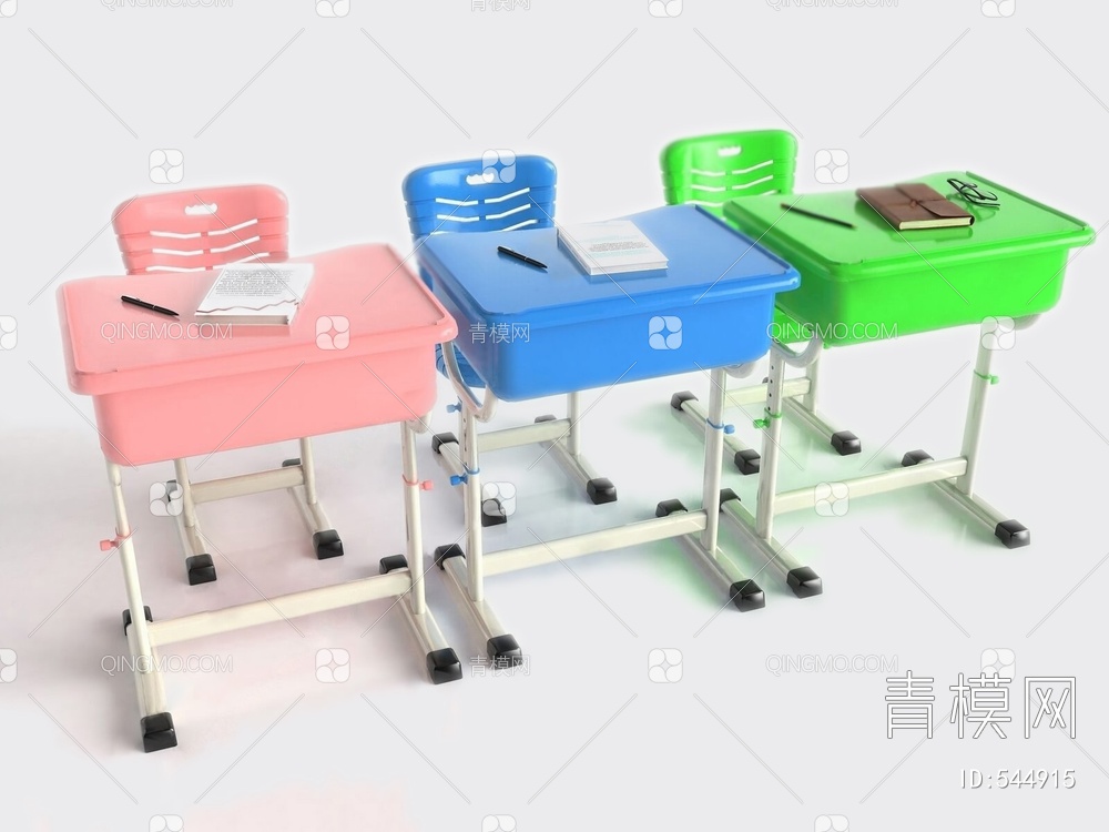 书桌椅组合3D模型下载【ID:544915】