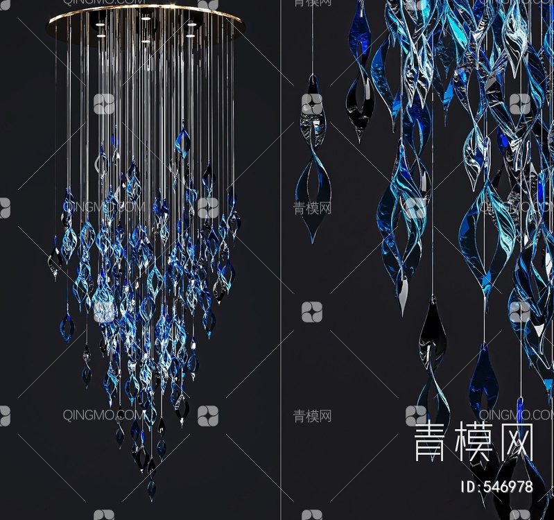 水晶吊灯3D模型下载【ID:546978】