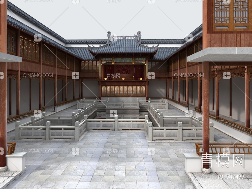 古代仿古戏台3D模型下载【ID:547499】