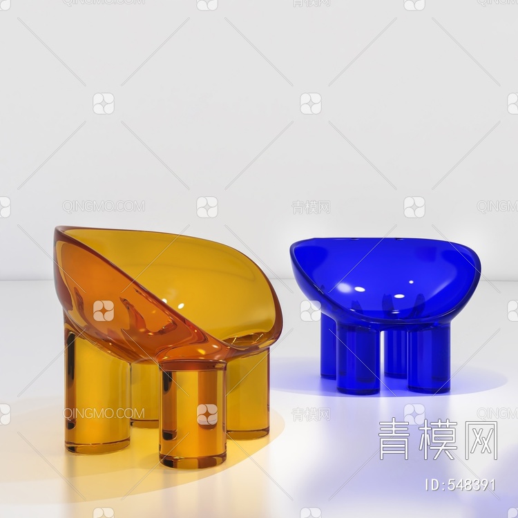 透明单椅3D模型下载【ID:548391】