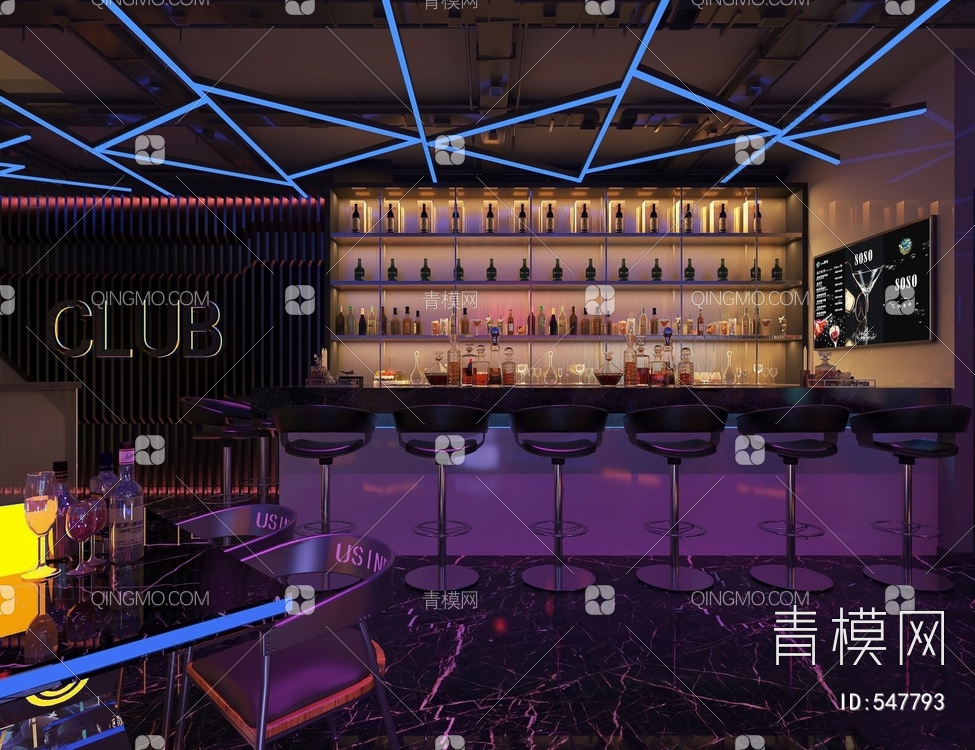 酒吧吧台3D模型下载【ID:547793】