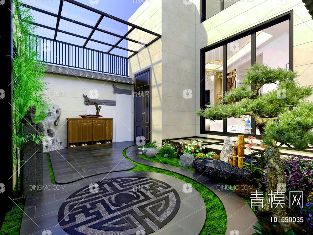庭院花园3D模型下载【ID:550035】