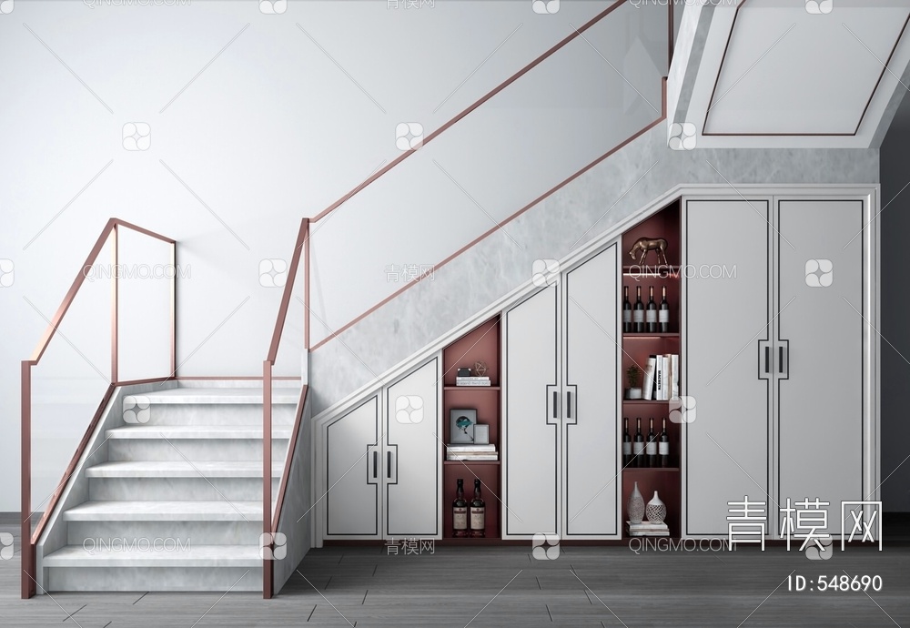 楼梯 储物柜3D模型下载【ID:548690】
