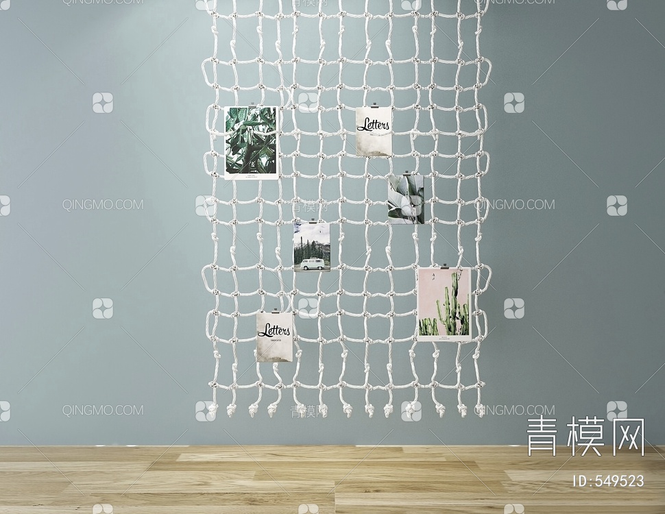 渔网装饰照片墙3D模型下载【ID:549523】