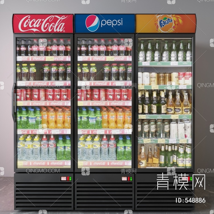 冰柜冰箱3D模型下载【ID:548886】