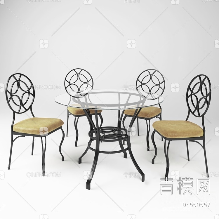 户外桌椅3D模型下载【ID:550557】