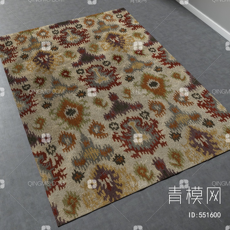方形地毯vary材质下载【ID:551600】