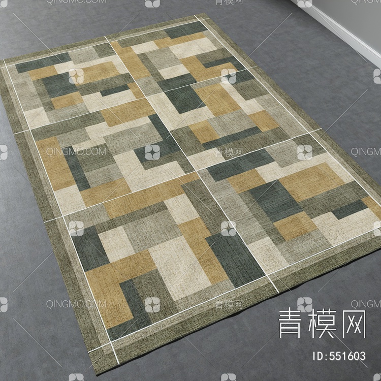 方形地毯vary材质下载【ID:551603】