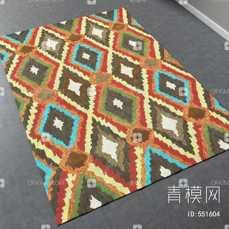 方形地毯vary材质下载【ID:551604】