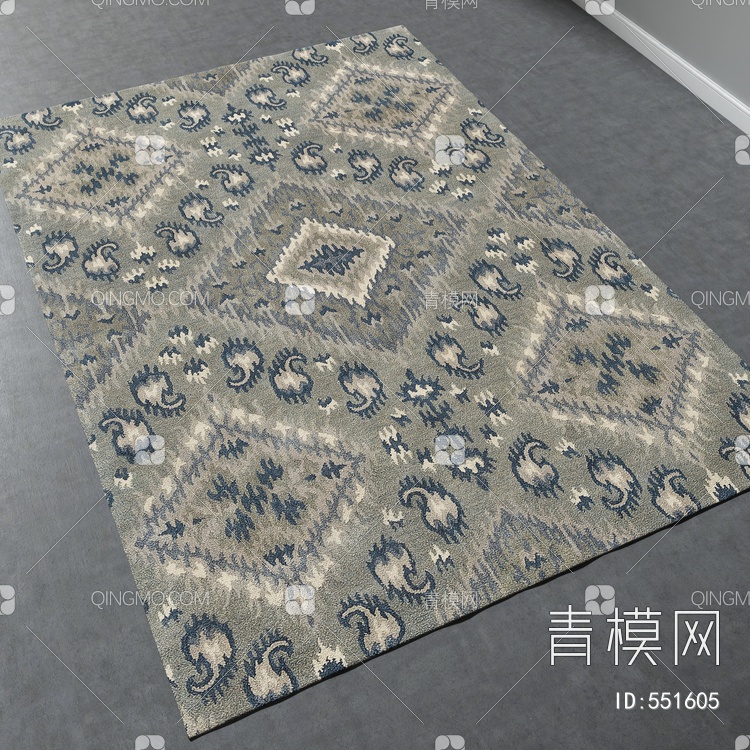 方形地毯vary材质下载【ID:551605】