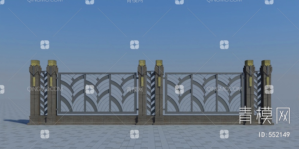 围墙3D模型下载【ID:552149】