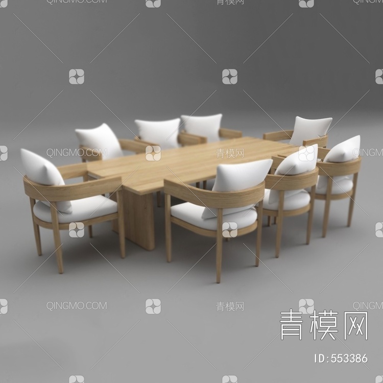 桌椅组合3D模型下载【ID:553386】