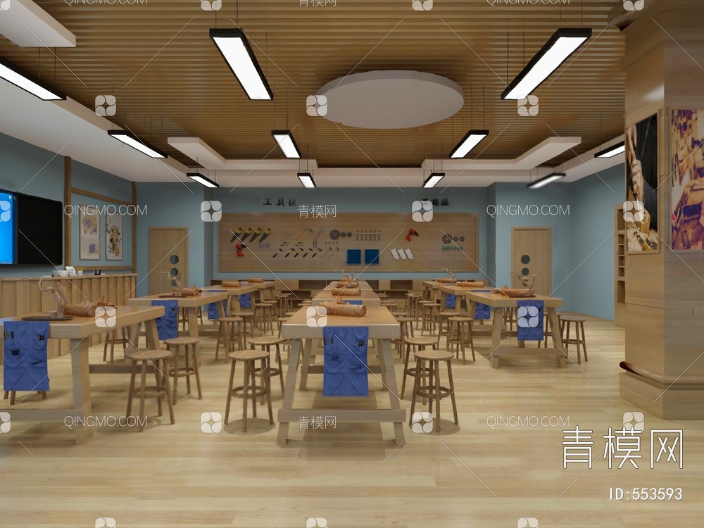 教室3D模型下载【ID:553593】