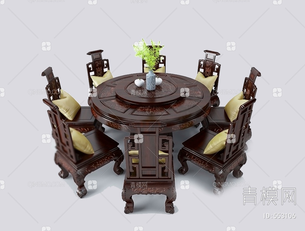 餐桌椅组合3D模型下载【ID:553106】