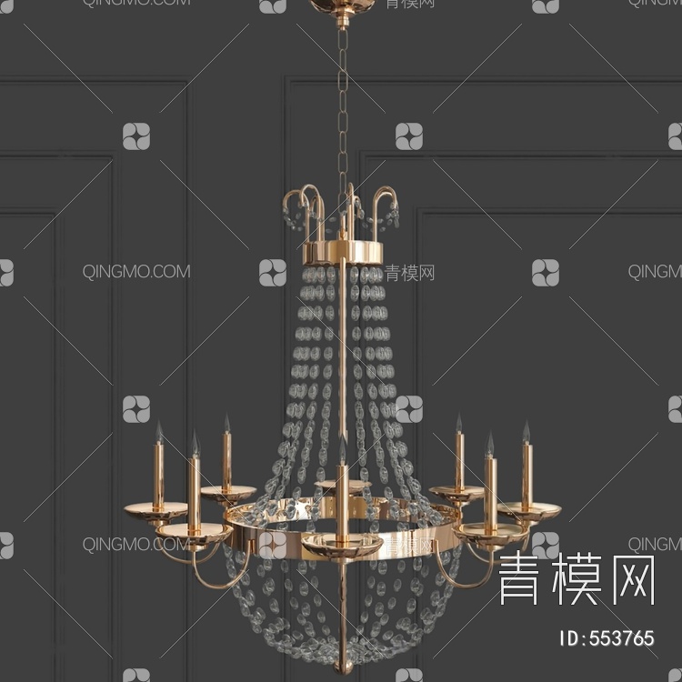 水晶吊灯3D模型下载【ID:553765】