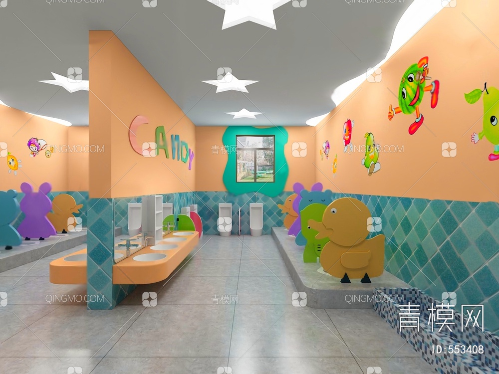 幼儿园卫生间3D模型下载【ID:553408】