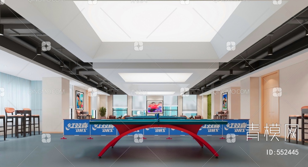 乒乓球室3D模型下载【ID:552445】