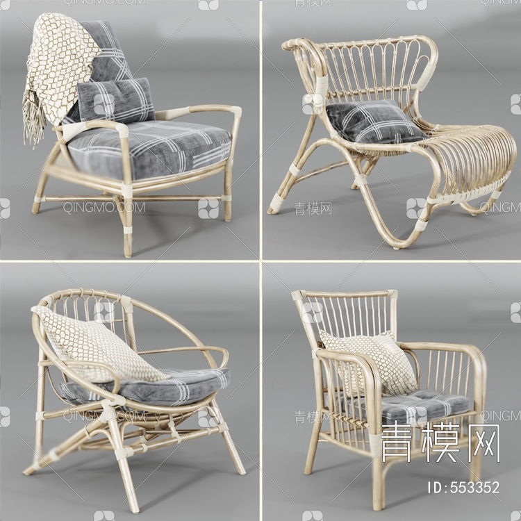 沙发椅3D模型下载【ID:553352】