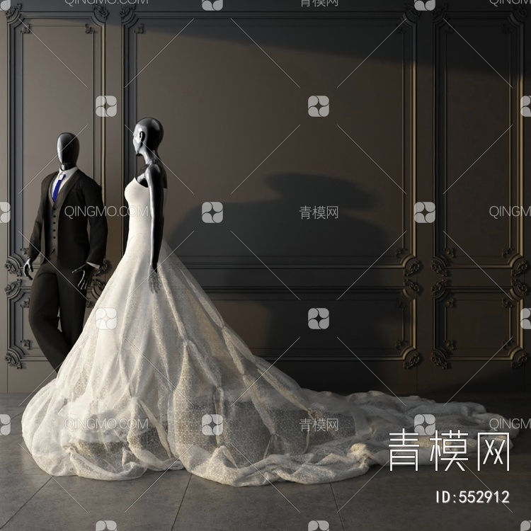 婚纱3D模型下载【ID:552912】