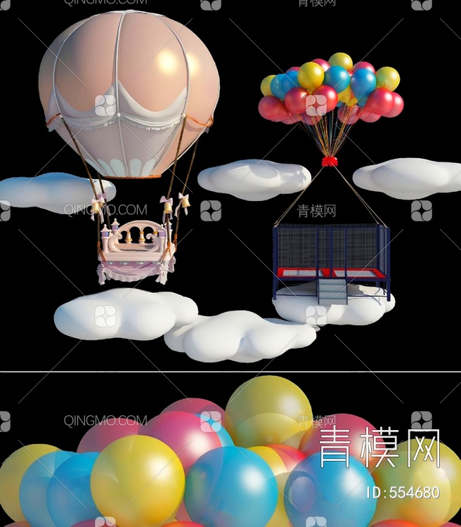 热气球3D模型下载【ID:554680】