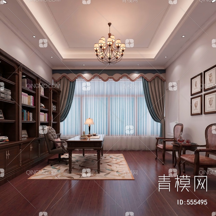 书房3D模型下载【ID:555495】