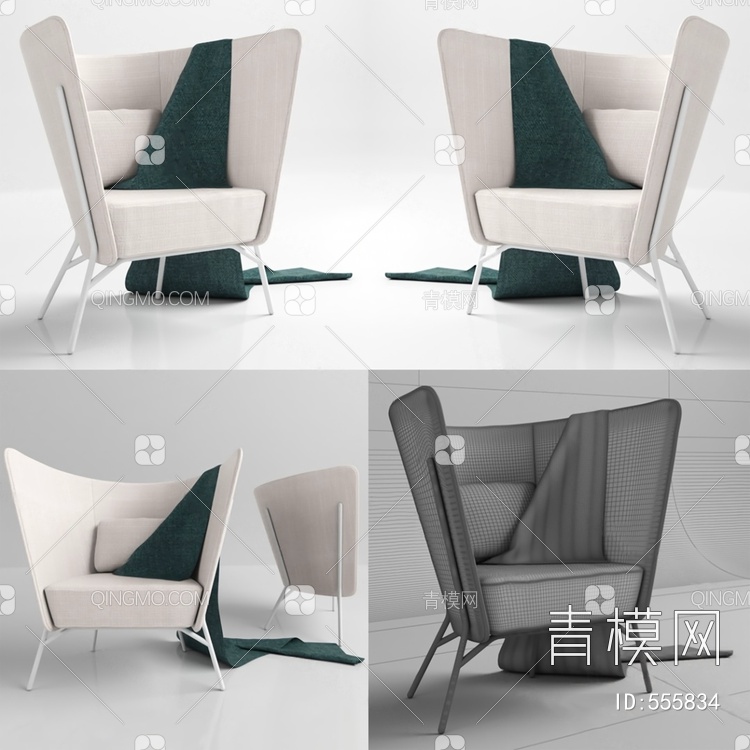 沙发椅3D模型下载【ID:555834】