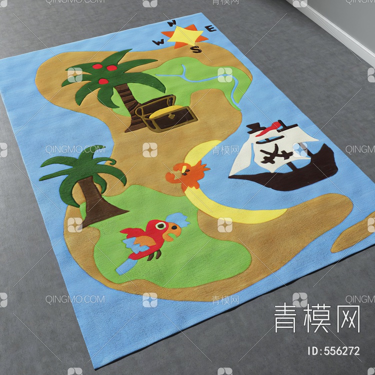 方形地毯vary材质下载【ID:556272】