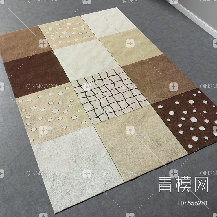 方形地毯vary材质下载【ID:556281】