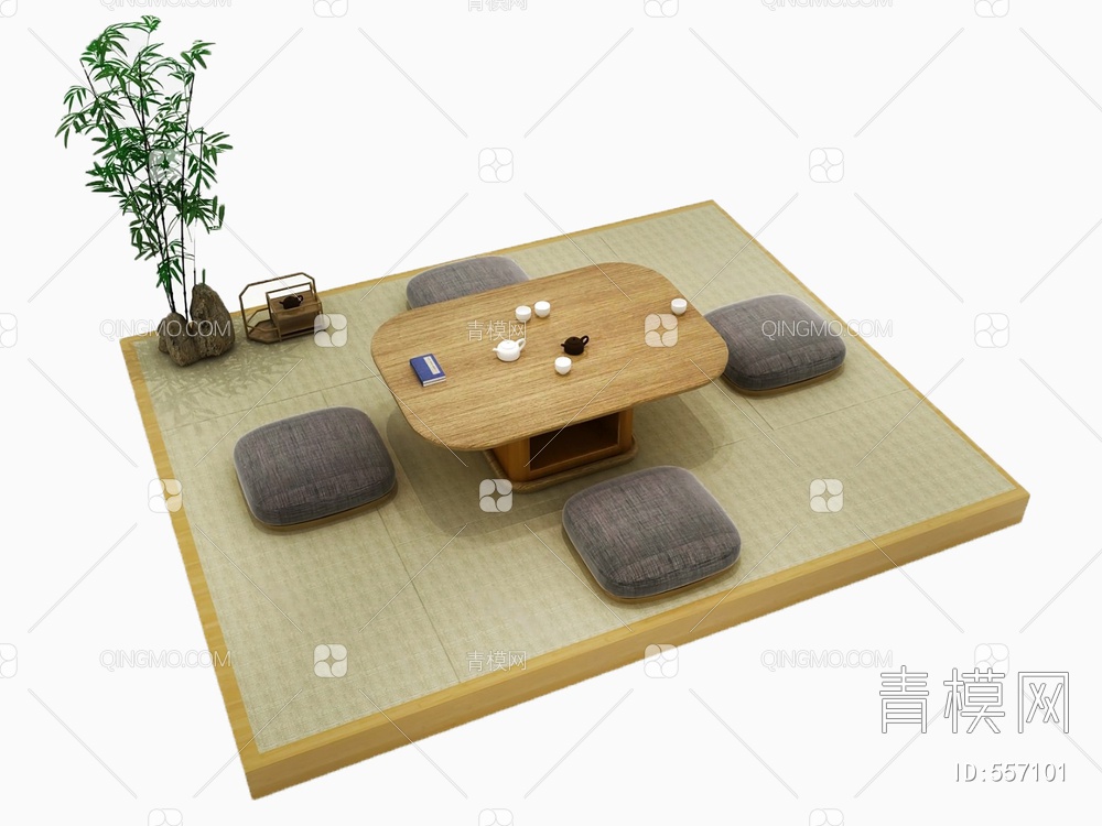 茶桌椅3D模型下载【ID:557101】