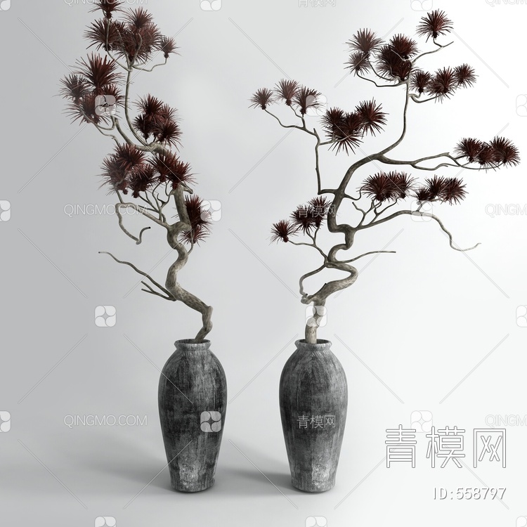 松树盆景3D模型下载【ID:558797】