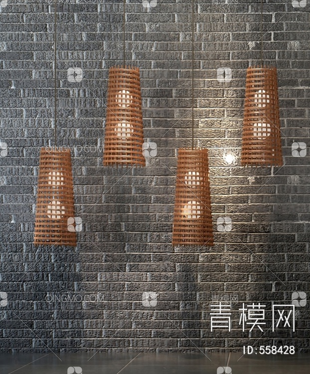 竹编吊灯3D模型下载【ID:558428】