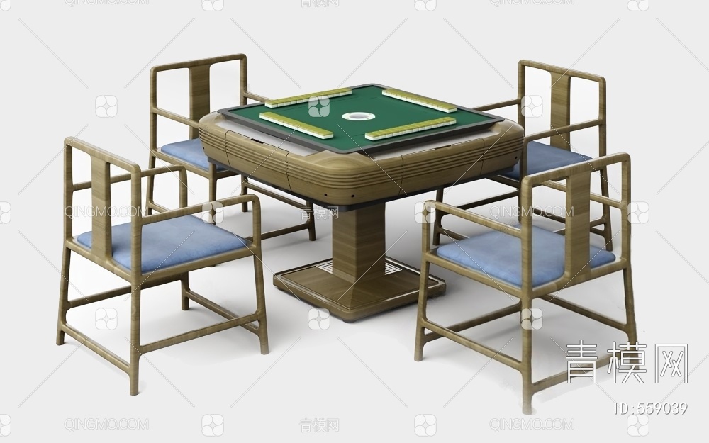 麻将桌椅3D模型下载【ID:559039】
