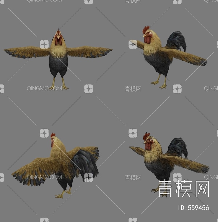 公鸡3D模型下载【ID:559456】