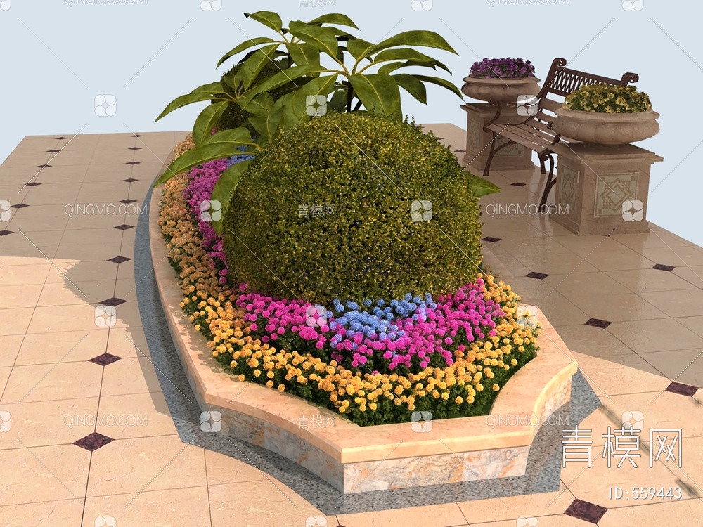 户外花坛3D模型下载【ID:559443】
