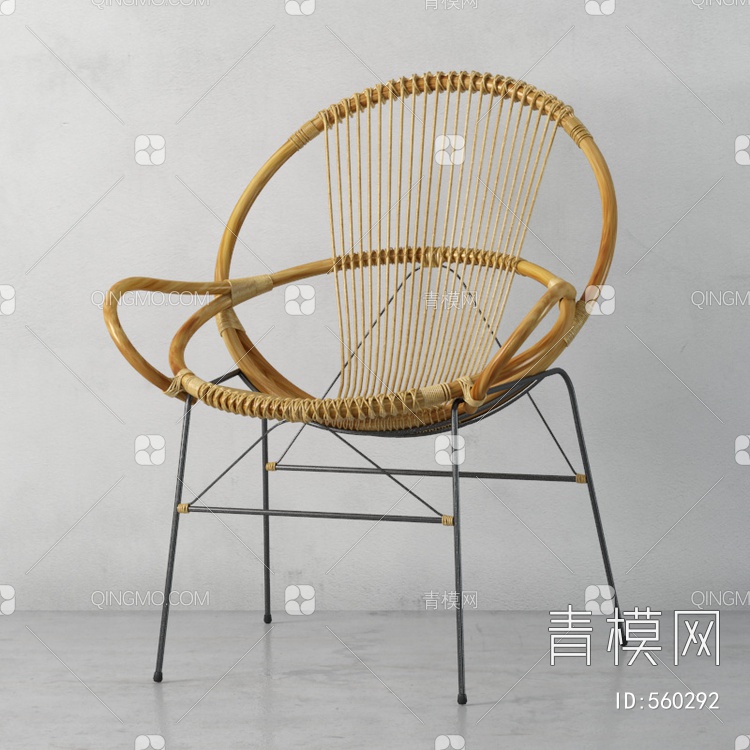 藤椅  休闲椅 户外椅3D模型下载【ID:560292】