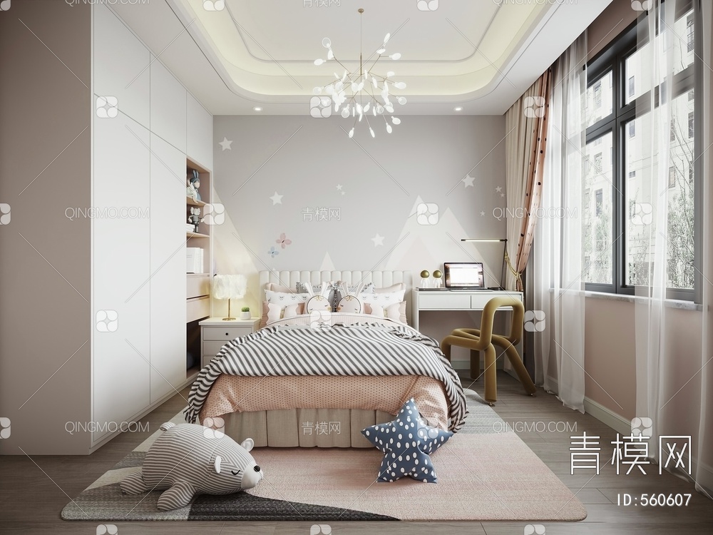 卧室 儿童房3D模型下载【ID:560607】