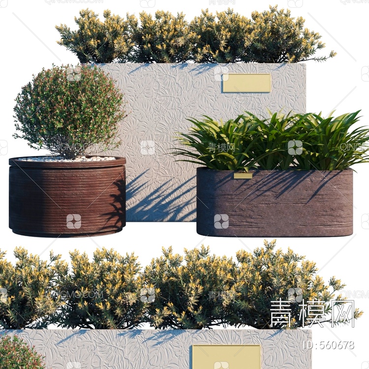 植物盆栽3D模型下载【ID:560678】