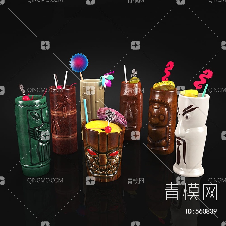 酒水饮料3D模型下载【ID:560839】